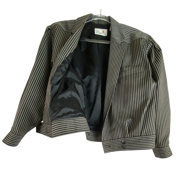 Vintage Liz Claiborne Grey Striped Wool Pants Suit Size 6 Eighties Work Office - Picture 11 of 13